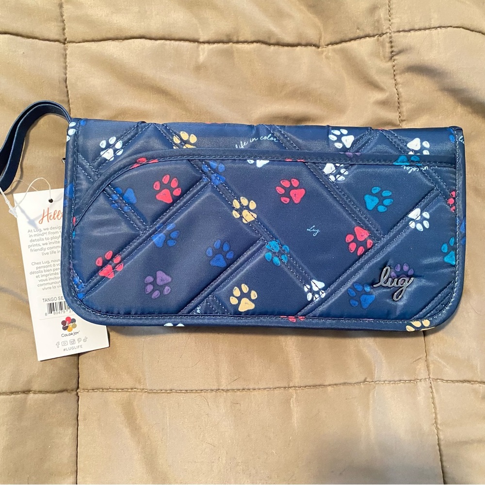 Lug Tango SE Wallet. NWT. Paws Navy